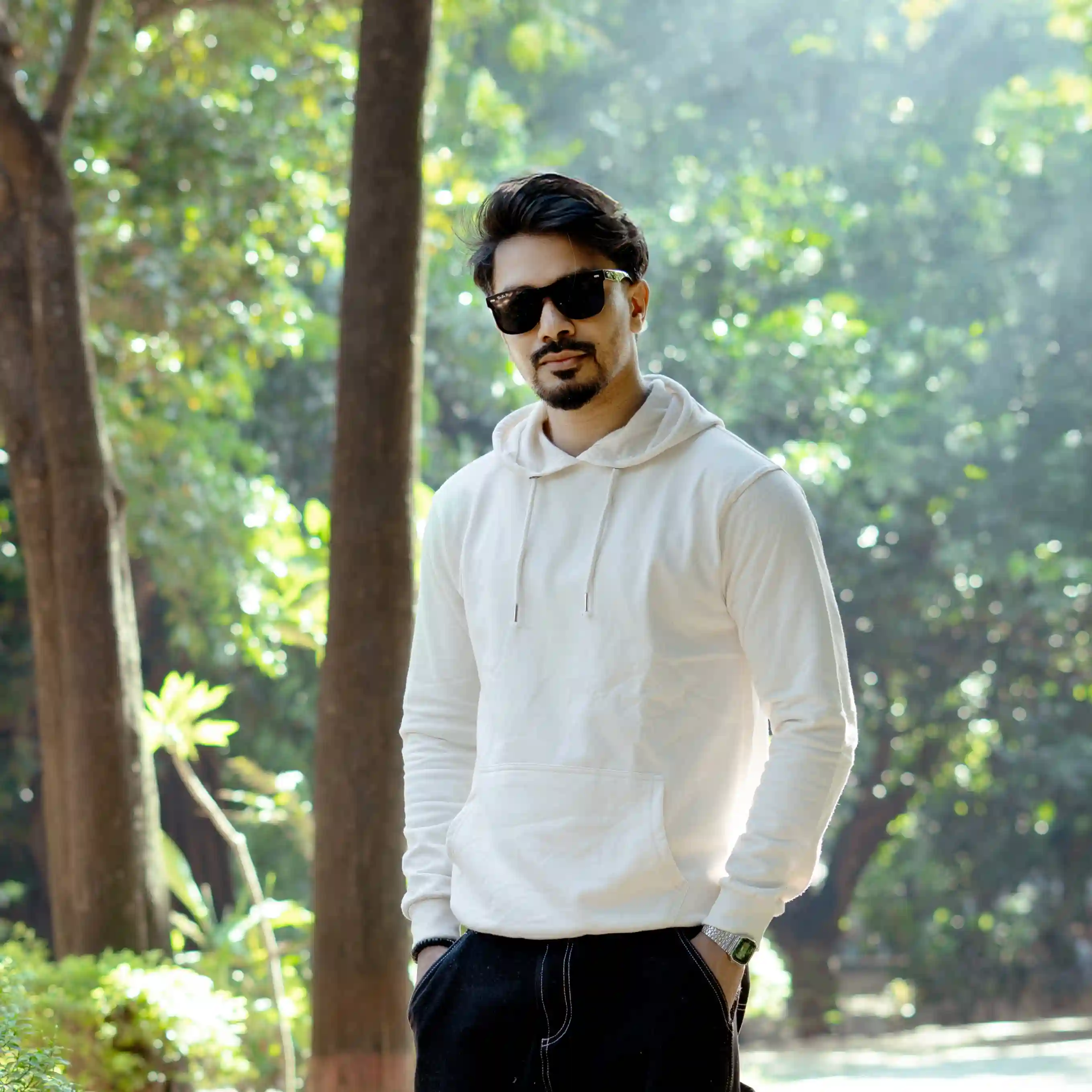 Classic Solid Hoodie (Single)- Cream